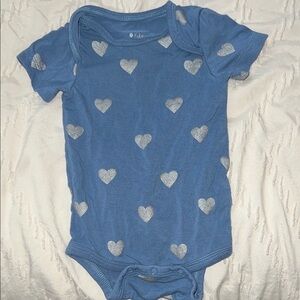 Kyte BABY Blue and Silver Heart Bodysuit
